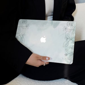 Elegant Light Blue Flowers Case for New MacBook Pro 14 Pro A2442 Pro 16 inch 2022 M2 Air 13 A2681    M2 Pro 13 A2338