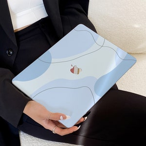 Ice Blue Pebble Case for New MacBook Pro 14 Pro A2442 Pro 16 inch 2022 M2 Air 13 A2681    M2 Pro 13 A2338 and Unique Laptop Case