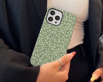 Vibrant Green Floral iPhone Case For iPhone 15 14 13 12 11 Pro Max, iPhone 12 Mini iPhone 7 8 iPhone XR/XS iPhone SE, Personalized Case