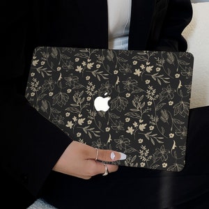 Black Gold Flowers Case for New MacBook Pro 14 Pro A2442 Pro 16 inch 2022 M2 Air 13 A2681    M2 Pro 13 A2338