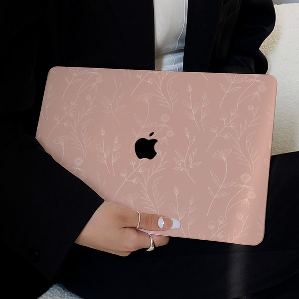 Pastel Pink Elegant Flowers Case for New MacBook Pro 14 Pro A2442 Pro 16 inch 2022 M2 Air 13 A2681  M2 Pro 13 A2338