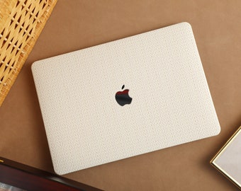 Funda beige tejida vintage para el nuevo MacBook Pro 14 Pro A2442 Pro 16 pulgadas 2022 M2 Air 13 A2681 M2 Pro 13 A2338 y funda única para portátil
