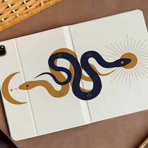 Mysterious Snake iPad Air 4 10.9 Case with Apple Pencil Holder Soft TPU Back, Case for iPad Pro 11 12.9 2020/21/22, Mini 6