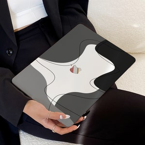 Abstract White Cloth Case for New MacBook Pro 14 Pro A2442 Pro 16 inch 2022 M2 Air 13 A2681    M2 Pro 13 A2338 and Unique Laptop Case