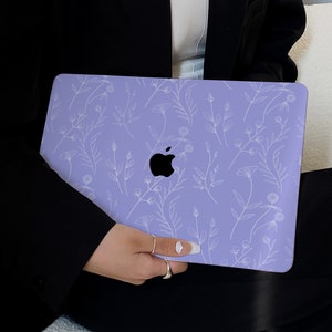 Periwinkle Blue Elegant Flowers Case for New MacBook Pro 14 Pro A2442 Pro 16 inch 2022 M2 Air 13 A2681    M2 Pro 13 A2338