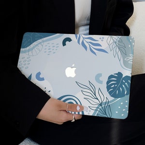 Blue Moonlight Leaves Case for New MacBook Pro 14 Pro A2442 Pro 16 inch 2022 M2 Air 13 A2681    M2 Pro 13 A2338