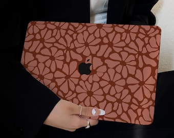 Pearwood Brown Flower Texture Case for New MacBook Pro 14 Pro A2442 Pro 16 inch 2022 M2 Air 13 A2681 M2 Pro 13 A2338 and Unique Laptop Case