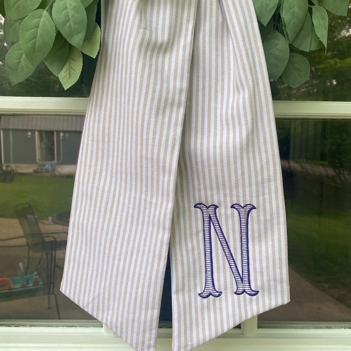 Spring Summer Initial Wreath Door Sash- Office Door Sash -front Door Sash - Fourth of July - Etsy