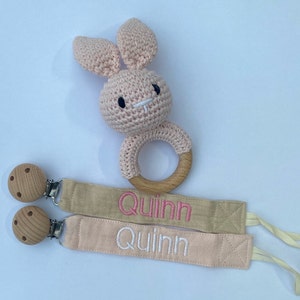 pacifier holder toy holder baby muslin gift image 1