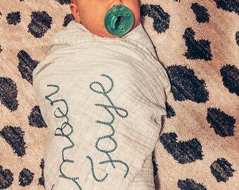personalized muslin swaddle blankets
