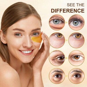 Under Eye Patches - Voluxss 24K Gold Under Eye Mask,Best Eye Treatments for Puffy Eyes,Dark Circles,Bags and Wrinkles with Collagen 20 Pairs image 6