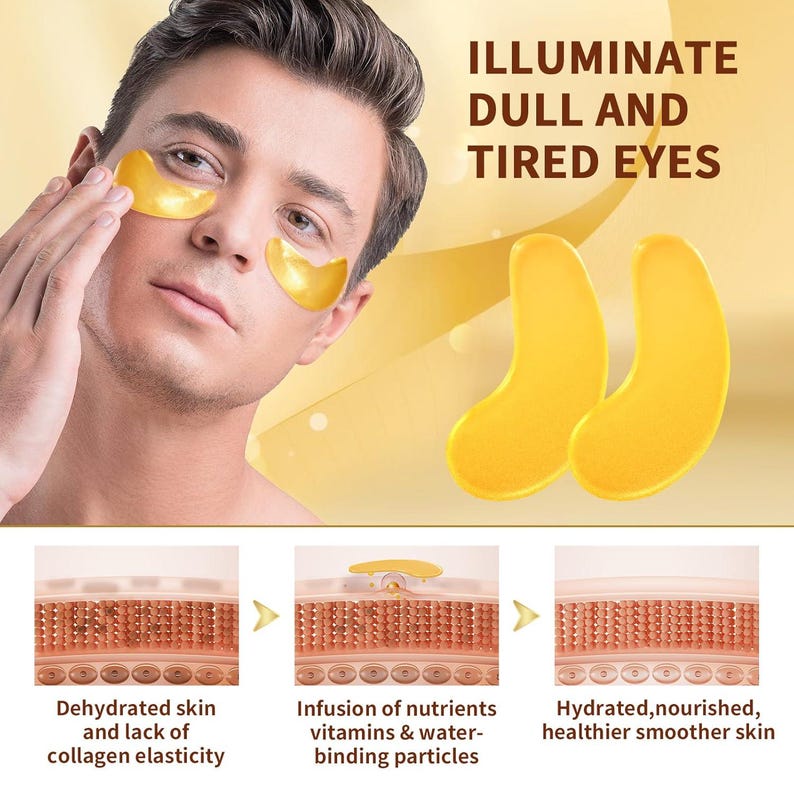 Under Eye Patches - Voluxss 24K Gold Under Eye Mask,Best Eye Treatments for Puffy Eyes,Dark Circles,Bags and Wrinkles with Collagen 20 Pairs image 4