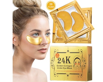 Voluxss 24K Gold Collagen Under Eye Treatment Mask,Dark Circle Remover,Reduce Under Eye Bags,Anti Wrinkles,Best Under Eye Patch Gel Pads