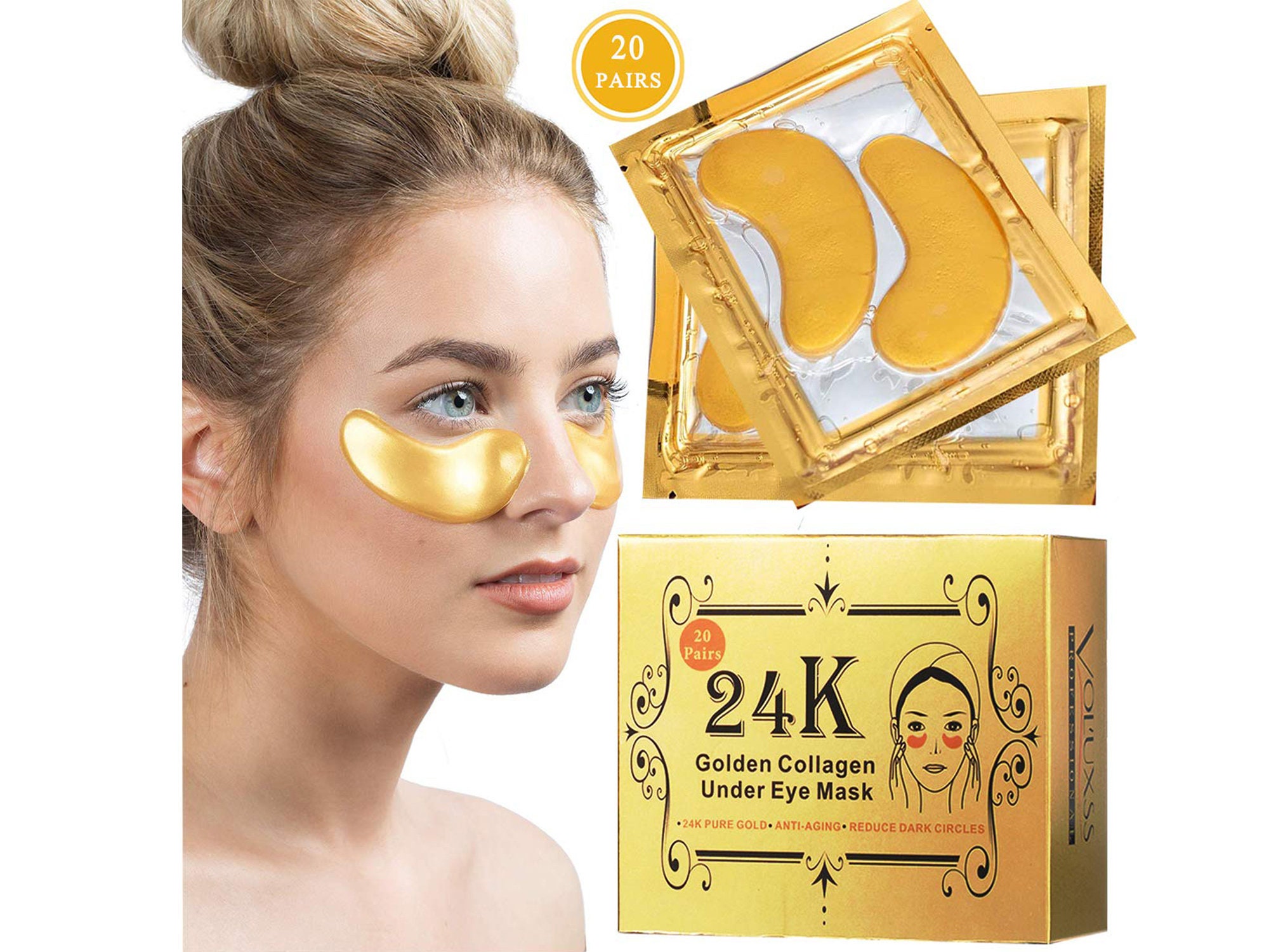 Eye Patches 24k Gold Hyaluronic And Collagen For Puffiness Dark Circles