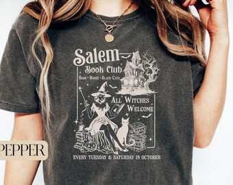 Book Club Shirt, Comfort Colors® Bookish Halloween Shirt, Spooky Reader Shirt, Halloween Teacher Tee, Halloween Shirt, Halloween Witchy Tee