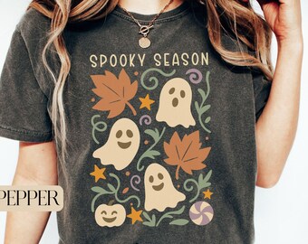 Cute Spooky Season Shirt, Halloween Shirt, Fall Shirt, Boho Ghost Shirt, Cute Fall Shirt, Gift For Halloween, Halloween Ghost Shirt