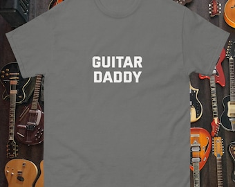 GUITAR DADDY - Father's Day musician shirt Stratocaster Strat Electric guitar band tee vintage style Guitar center funny birthday dad gift