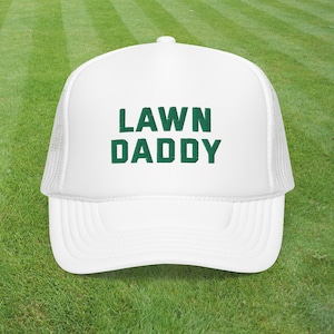 LAWN DADDY - dad trucker hat grass mowing father day funny gift Dad Birthday Gift mesh hat oddly specific edgy saying