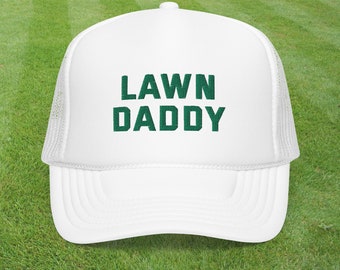 LAWN DADDY - dad trucker hat grass mowing father day funny gift Dad Birthday Gift mesh hat oddly specific edgy saying