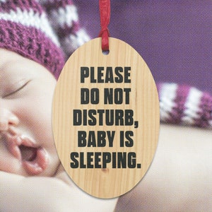 No Soliciting Door Sign - Do Not Disturb Sleeping Baby - doorknob no knocking - Cool Trendy Hip Aesthetic Design Modern - Ring doorbell