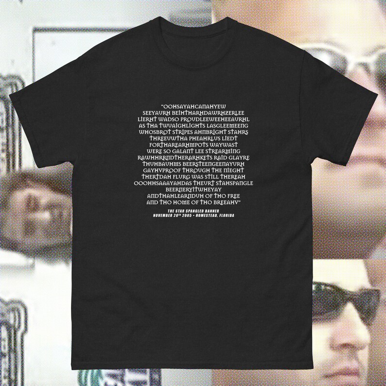 Camiseta da banda Creed, Scott Stapp da NASCAR - Star Spangled Banner 2005 - Can You Take Me Higher - My Sacrifice - Buttrock Band Tour com letra engraçada imagem 1
