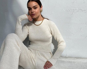 sweater pants and top