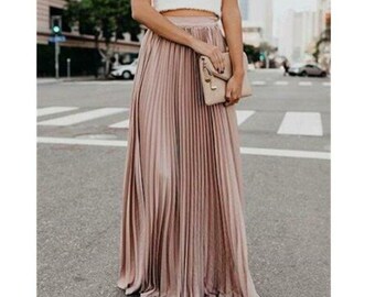 High Waist Pleated Long Maxi Swing 