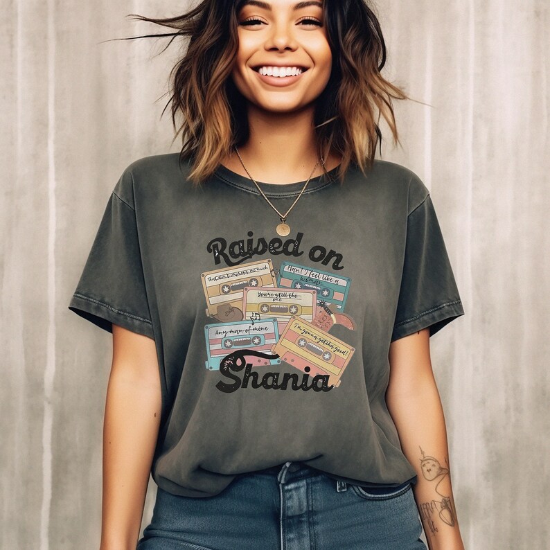 Raised on Shania Shirt Shania Twain Graphic Tee Vintage Style Country Concert Tshirt Shania