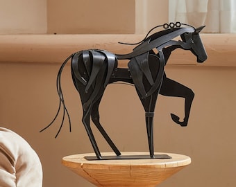 Handmade Metal Horse Statue - 100% Hand-Painted Horse Sculpture - Special Decor for Home & Garden - Unique Gifts for Horse Lovers