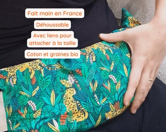 Bouillotte aux graines de lin bio, bouillotte sèche, ceinture chauffante