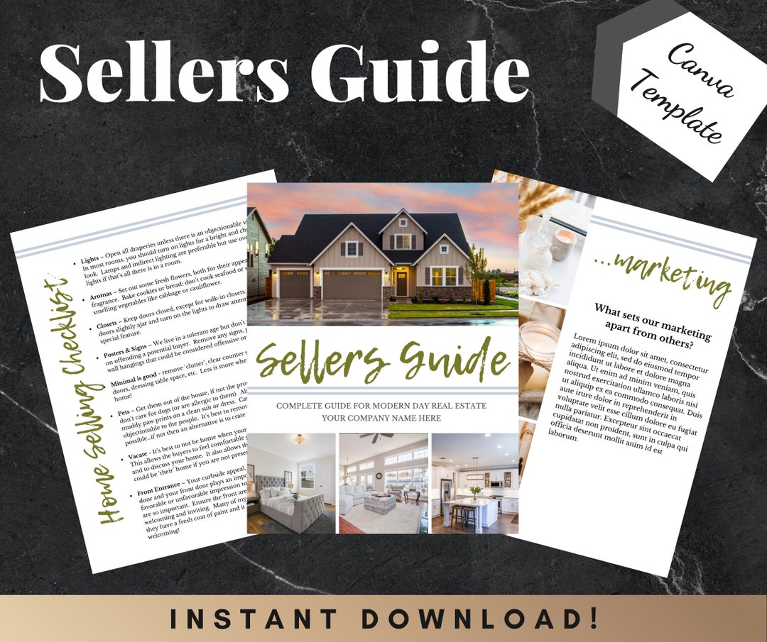 Real Estate Sellers Guide real Estate Template Canva Real Etsy