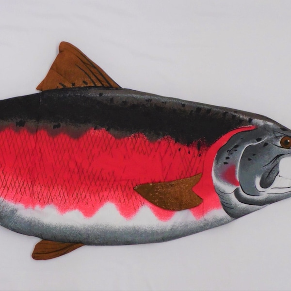 Salmon Shaped 20 x 54 inch Unstuffed Pillow Shell