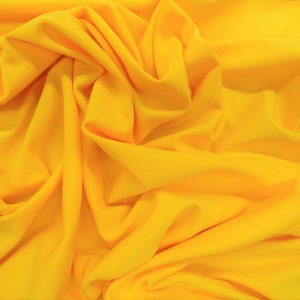Yellow 4 way Stretch Polyester Spandex Fabric by the Yard