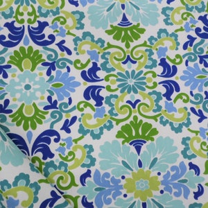 P Kaufmann Folk Damask Seaspray Home Decor Floral Cotton Fabric by the Yard