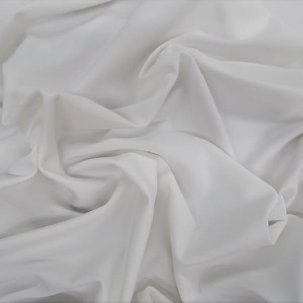 White 4 way Stretch Polyester Spandex Fabric by the Yard