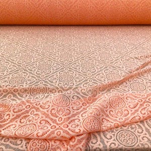 Congo Pink Stretch Lace Embroidered Diamond Sheer Fabric by the Yard