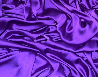 Purple Satin Charmeuse Bridal Apparel Fabric by the Yard