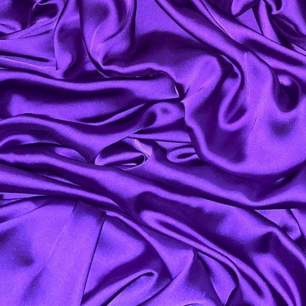 Purple Satin Charmeuse Bridal Apparel Fabric by the Yard