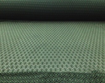 Hunter Green Stretch Lace Embroidered Circles Sheer Fabric by the Yard