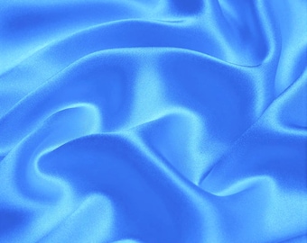 Light Turquoise Blue Satin Charmeuse Bridal Apparel Fabric by the Yard