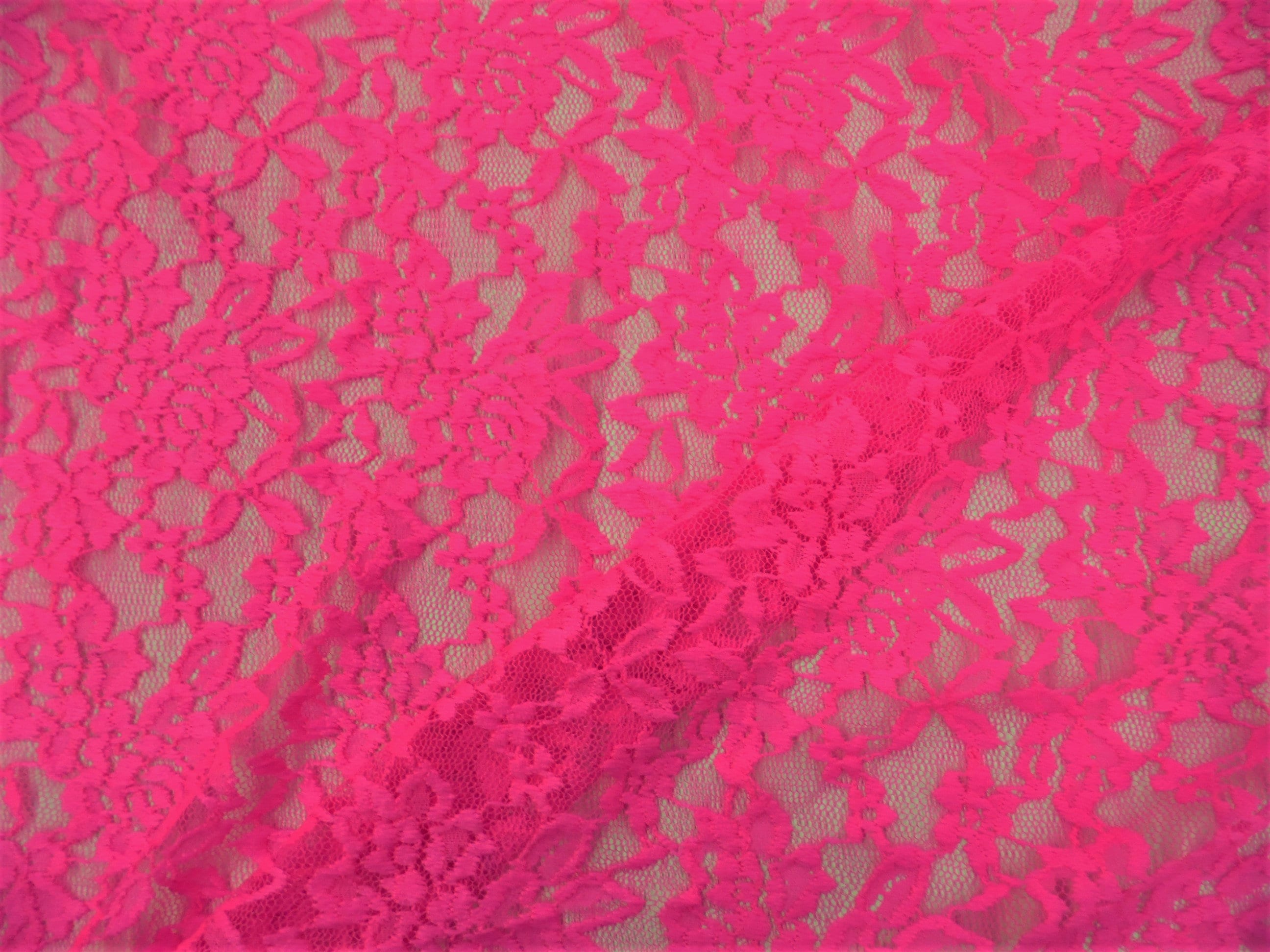 Floral Scalloped Nylon Stretch Lace Fabric by the Yard - Style 725