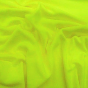 Neon Yellow Tubular Cotton Polyester Spandex Stretch Fabric by the Yard