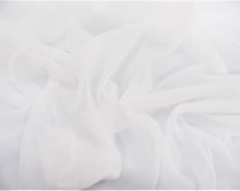 White 15 Denier Tricot 108" wide Sheer Stretch Fabric by the Yard