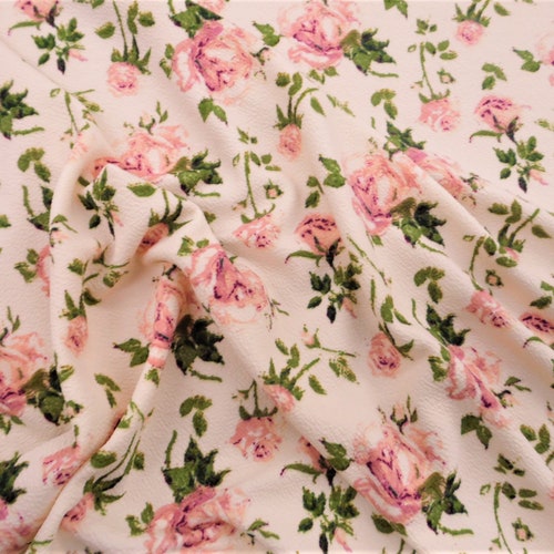 Pink Floral Fabric by the Yard. Watercolor Florals Girl - Etsy