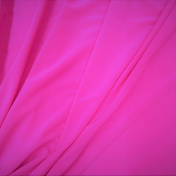 Neon Hot Pink Light Weight 4 way Stretch Polyester Spandex Lining Fabric by the Yard