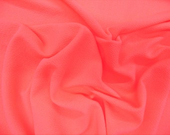 Bright Melon Pink Solid Liverpool Textured 4 way Stretch Fabric by the Yard