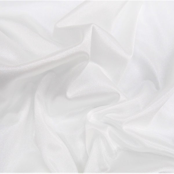 White 40 Denier Tricot 108" wide Semi Sheer Stretch Fabric by the Yard