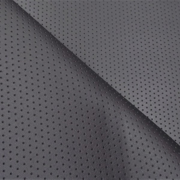 Black Perforated Outdoor Marine Vinyl Upholstery Fabric by the Yard