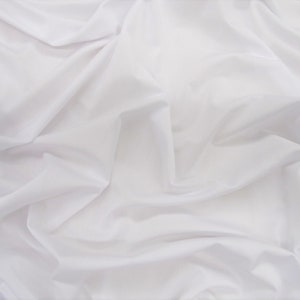 White Light Weight 4 way Stretch Polyester Spandex Lining Fabric by the Yard