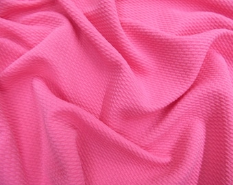 Bubblegum Pink Bullet Liverpool Textured 4 way Stretch Fabric by the Yard